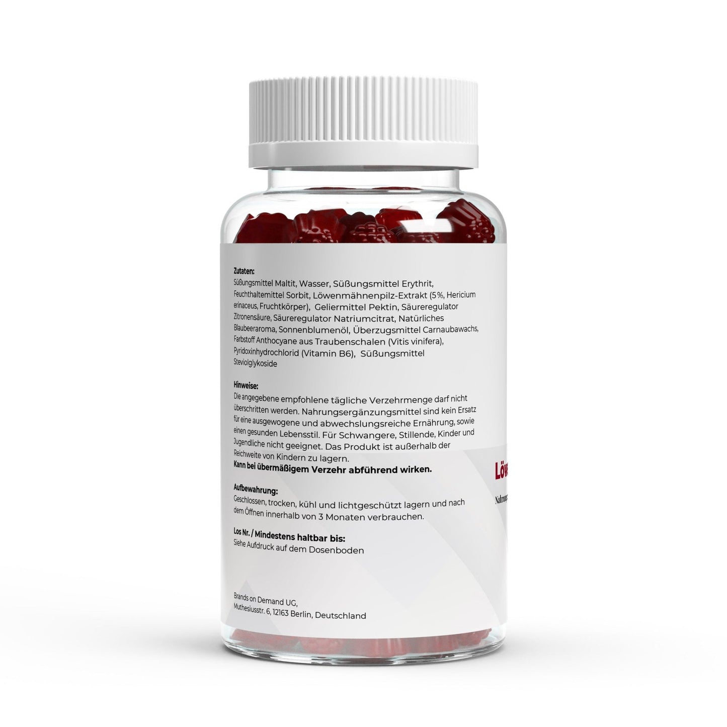 Löwenmähne + Vitamin B6 Gummies 60 Stück - Zuckerfrei & Vegan | Lion's Mane - jostefitvita.de