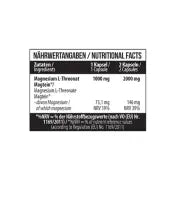 Magnesium L-Threonat Kapseln 1000mg 60 Stück - Nahrungsergänzung