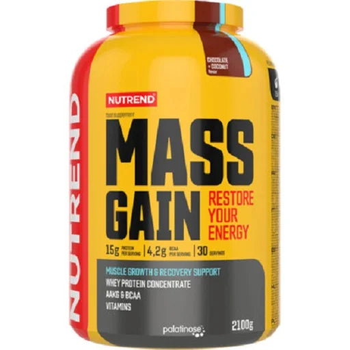 Premium Mass Gain Weight Gainer 2100g - Kohlenhydrat-Protein-Komplex für Masseaufbau