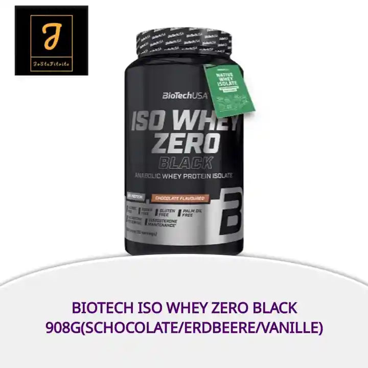 BioTech Iso Whey Zero Black 908g(Schocolate/Erdbeere/Vanille) by@Outfy