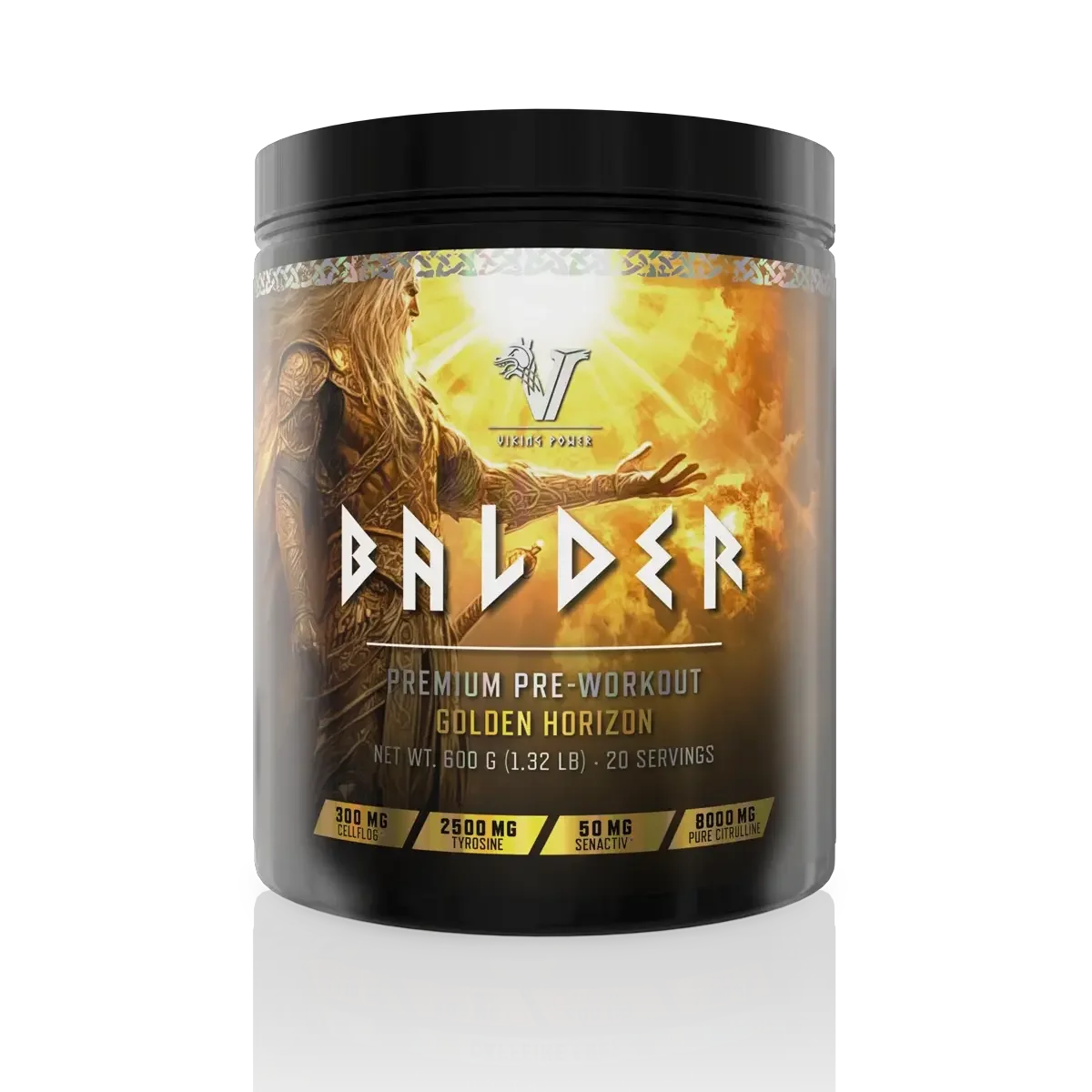 Viking Power Balder Pre-Workout Booster 500g - 2 Geschmacksrichtungen - Hochdosiert mit Koffein, Citrullin & Creatin