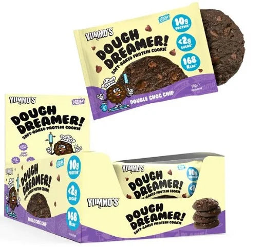 Yummo's Dough Dreamer Vegane Protein-Cookies 12x50g - Pflanzliche Fitness-Snacks