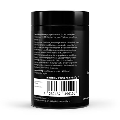 Pre-Workout Booster Apfel - 520g | Energie & Fokus für dein Training