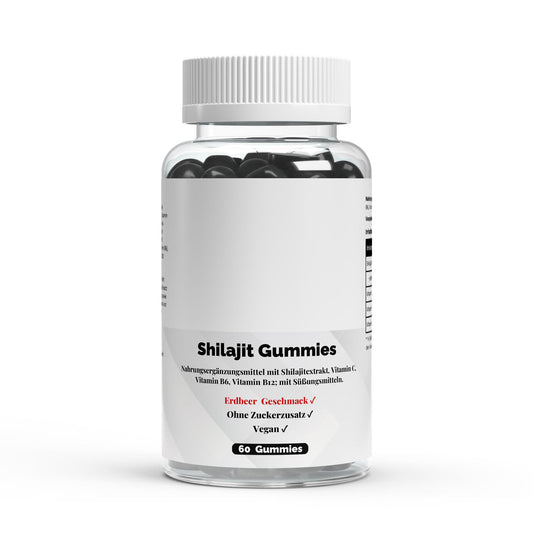 Shilajit Gummies mit Vitamin C, B6, B12 - 60 vegane Gummibärchen