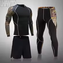 Herren Kompressionsanzug Set - Rashguard & Leggings für Training & Sport