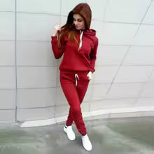 Solide Frauen Trainingsanzug Casual Hoodies Sweatshirt Hosen Set Lounge Wear Sportanzug 2PCS Herbst Winter Kleidung