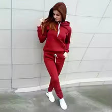 Solide Frauen Trainingsanzug Casual Hoodies Sweatshirt Hosen Set Lounge Wear Sportanzug 2PCS Herbst Winter Kleidung
