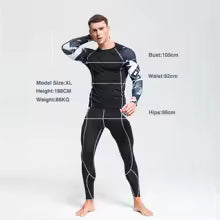 Herren Kompressionsanzug Set - Rashguard & Leggings für Training & Sport