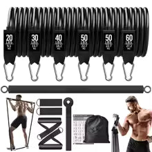 Workout Bar Fitness Widerstandsbänder Set - Pilates Yoga Bodybuilding