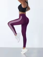 Damen Sport Leggings mit Hoher Taille - Fitness Hose mit 4-Wege-Stretch