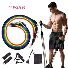 11-teiliges TPE-Widerstandsbänder-Set - Komplettes Fitness Training Set