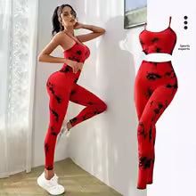 Yoga-BH-Sport-BH-Yoga-Hose-Set mit hängendem Hals