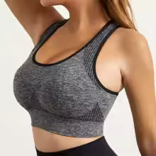 Rückenfreier Sport-BH Damen Gepolstert | Yoga Crop Top Low-Impact Training