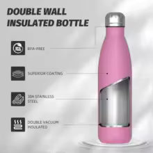 Edelstahl-Thermoflasche 500ml - Isolierflasche für heiße & kalte Getränke