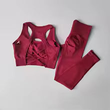 Damen Trainingsanzug Nahtlos - Yoga Set mit Sport-BH und Leggings Hohe Taille