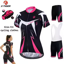 X-Tiger Damen Radtrikot-Set, Sommer, Anti-UV-Radsport, Fahrradbekleidung, schnell trocknend, für den Berg, weibliche Fahrradbekleidung, Fahrradset