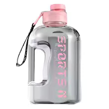 Isolierte Wasserflasche 2,7L/1,7L mit Strohhalm - XXL Trinkflasche für Sport