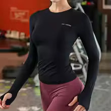 Damen Langarm Yoga Shirt - Atmungsaktives Fitness Top für Sport und Training