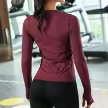 Damen Langarm Yoga Shirt - Atmungsaktives Fitness Top für Sport und Training