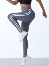 Damen Sport Leggings mit Hoher Taille - Fitness Hose mit 4-Wege-Stretch