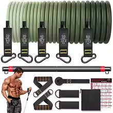 Widerstandsband-Set 5 Röhren mit Türanker - Komplettes Home-Gym Training Set