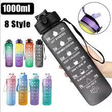 1-Liter motivierende Sport-Wasserflasche