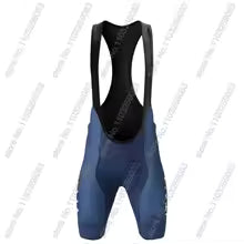 Premium Radtrikot Set 2024 - Herren Kurzarm Rennrad-Bekleidung mit Lätzchen-Shorts Blau