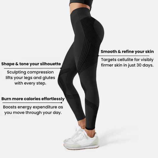 Damen-Kompressions-Leggings, Cellulite-Schlankheits-Leggings, hohe Taille, nahtlos, Yoga, Fitness, neu definieren Sie Ihre Silhouette, Sporthose