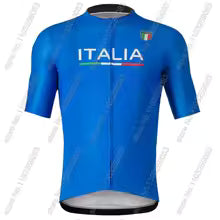 Premium Radtrikot Set 2024 - Herren Kurzarm Rennrad-Bekleidung mit Lätzchen-Shorts Blau