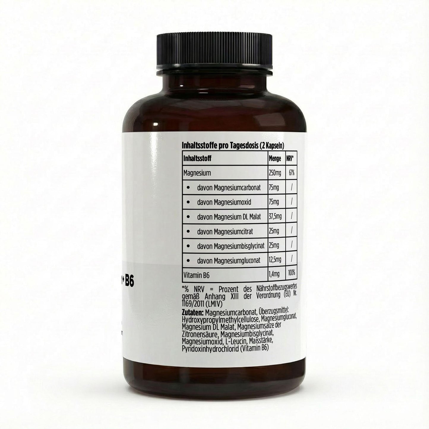 Magnesium 6x Komplex + B6 - 120 vegane Kapseln