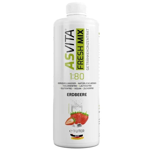 ASVita Fresh Mix Mineralgetränk Konzentrat 1:80 - 1L Flasche, 4 Geschmacksrichtungen