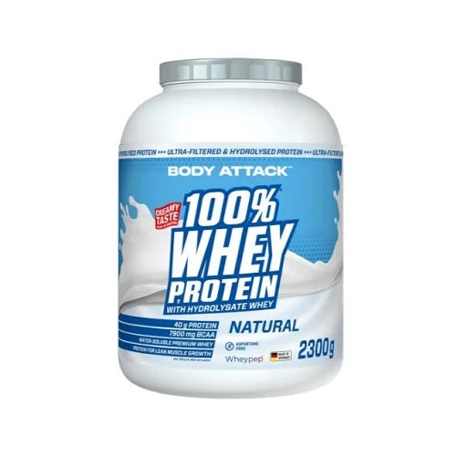 Body Attack 100% Whey Protein 2300g - Premium Molkenprotein Made in Germany