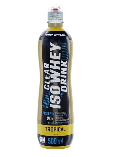 Body Attack Clear Iso Whey Drink 12x500ml - Hochwertiges Protein-Getränk