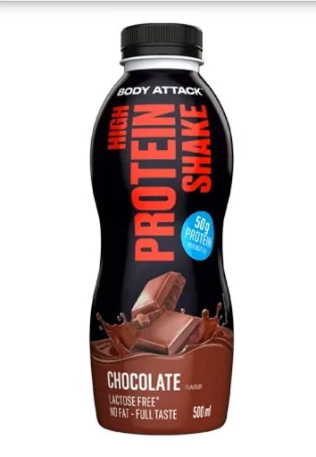 Body Attack High Protein Shake 12x500ml (zzgl. 3,00 € Pfand 12er) 5 Verschiedene Geschmacks