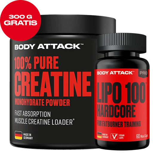 Body Attack Lipo 100 + Pure Creatine 300g Bundle - Aktionspaket