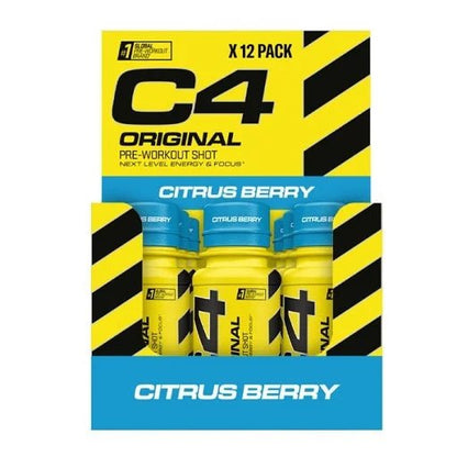 Cellucor C4 Energy Shot 12x60ml - Trinkfertiges Fitness Getränk | Tropical Blast, Frozen Bombsicle, Cherry Limeade - jostefitvita.de