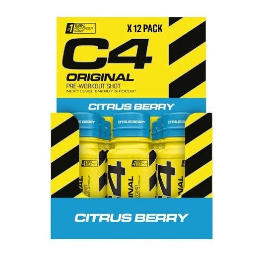 Cellucor C4 Energy Shot 12x60ml - Trinkfertiges Fitness Getränk | Tropical Blast, Frozen Bombsicle, Cherry Limeade - jostefitvita.de