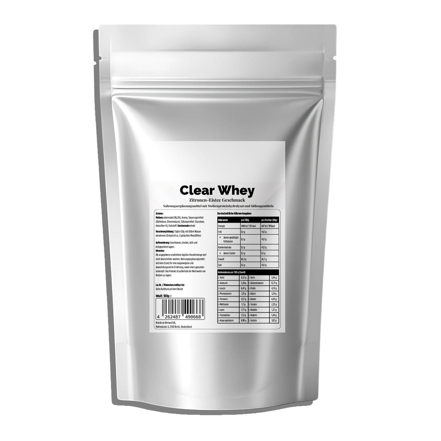 Clear Whey Protein Eistee Zitrone 500g - Erfrischendes Proteinpulver | 96% Isolat