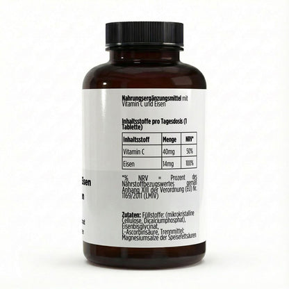 Eisen + Vitamin C - 120 vegane Tabletten - jostefitvita.de