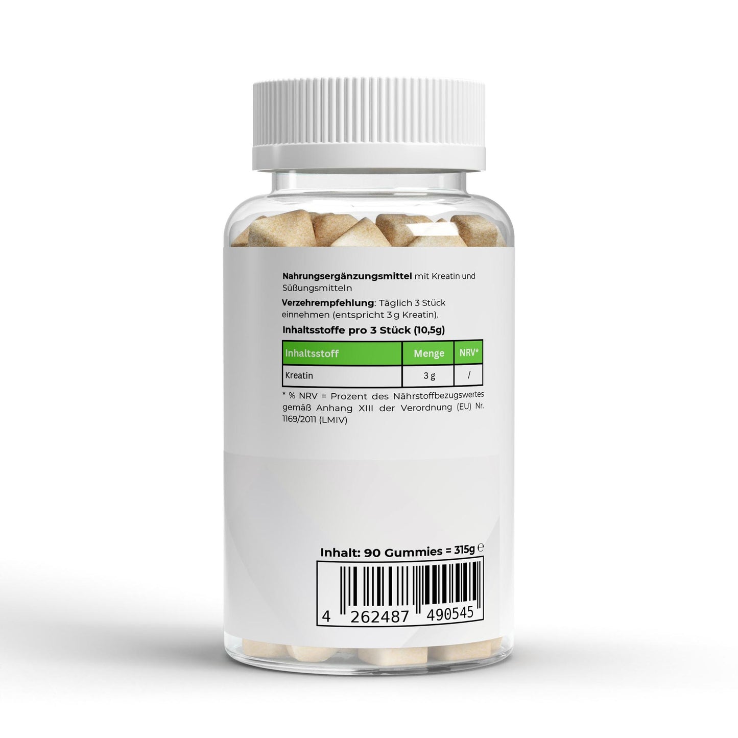 Kreatin Gummies - 90 Stück | Vegan & Zuckerfrei | Hochdosiert