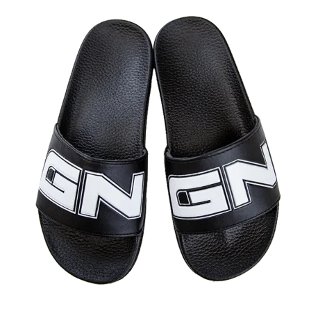 Premium GN Badeslipper Schwarz - Rutschfeste Badelatschen für Fitness und Pool