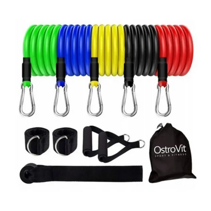 Ostrovit Resistance Bands Set 5 Stück - Fitnessbänder mit verschiedenen Widerstandsstufen