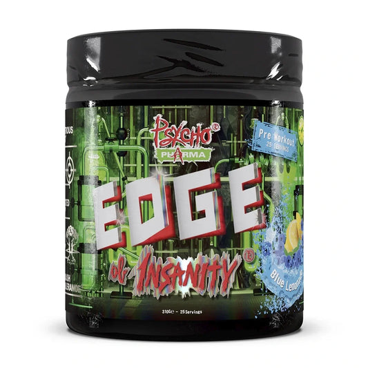 Psycho Pharma Edge of Insanity Pre-Workout Booster 310g - 3 Geschmacksrichtungen: Blue Lemonade, Jungle Juice, Spiked Punch