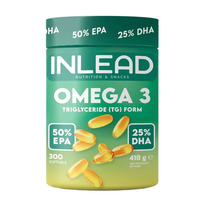 INLEAD Omega - 3 Kapseln 1000mg – 300 Softgels | Fischöl mit EPA & DHA - jostefitvita.de