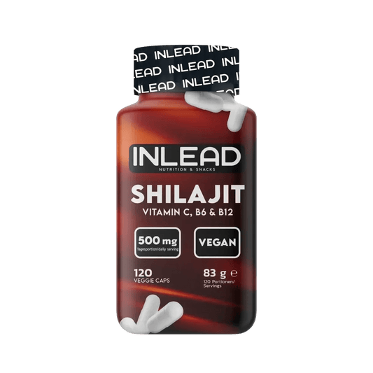 INLEAD Shilajit 500mg 120 Kapseln - Mit Vitamin C, B6, B12 & Schwarzer - Pfeffer - Extrakt - jostefitvita.de