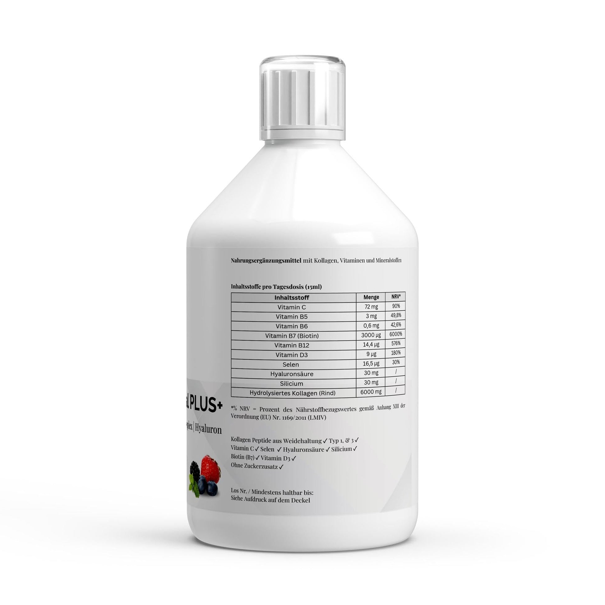 Kollagen Vital PLUS+ Shots (1500 DA) - Wild Berry - 500ml - jostefitvita.de