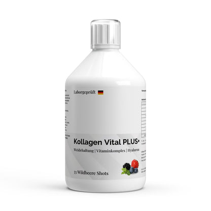 Kollagen Vital PLUS+ Shots (1500 DA) - Wild Berry - 500ml - jostefitvita.de