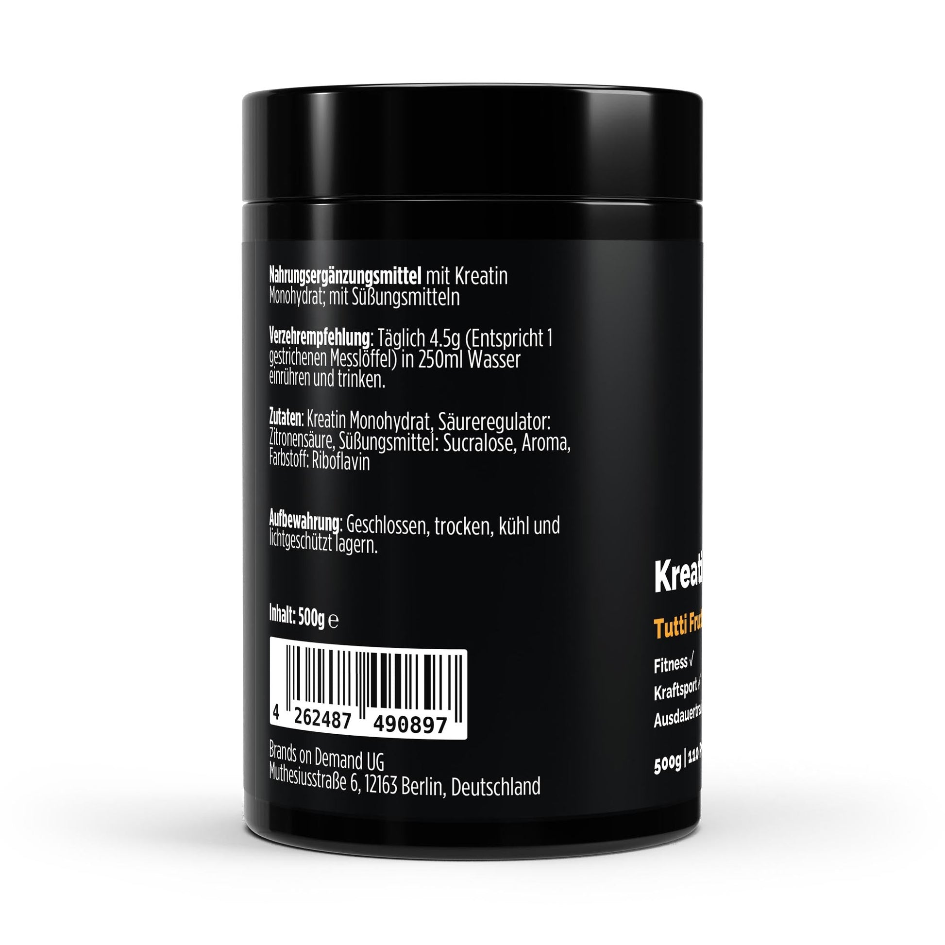 Kreatin Monohydrat Tutti Frutti - 500g - jostefitvita.de