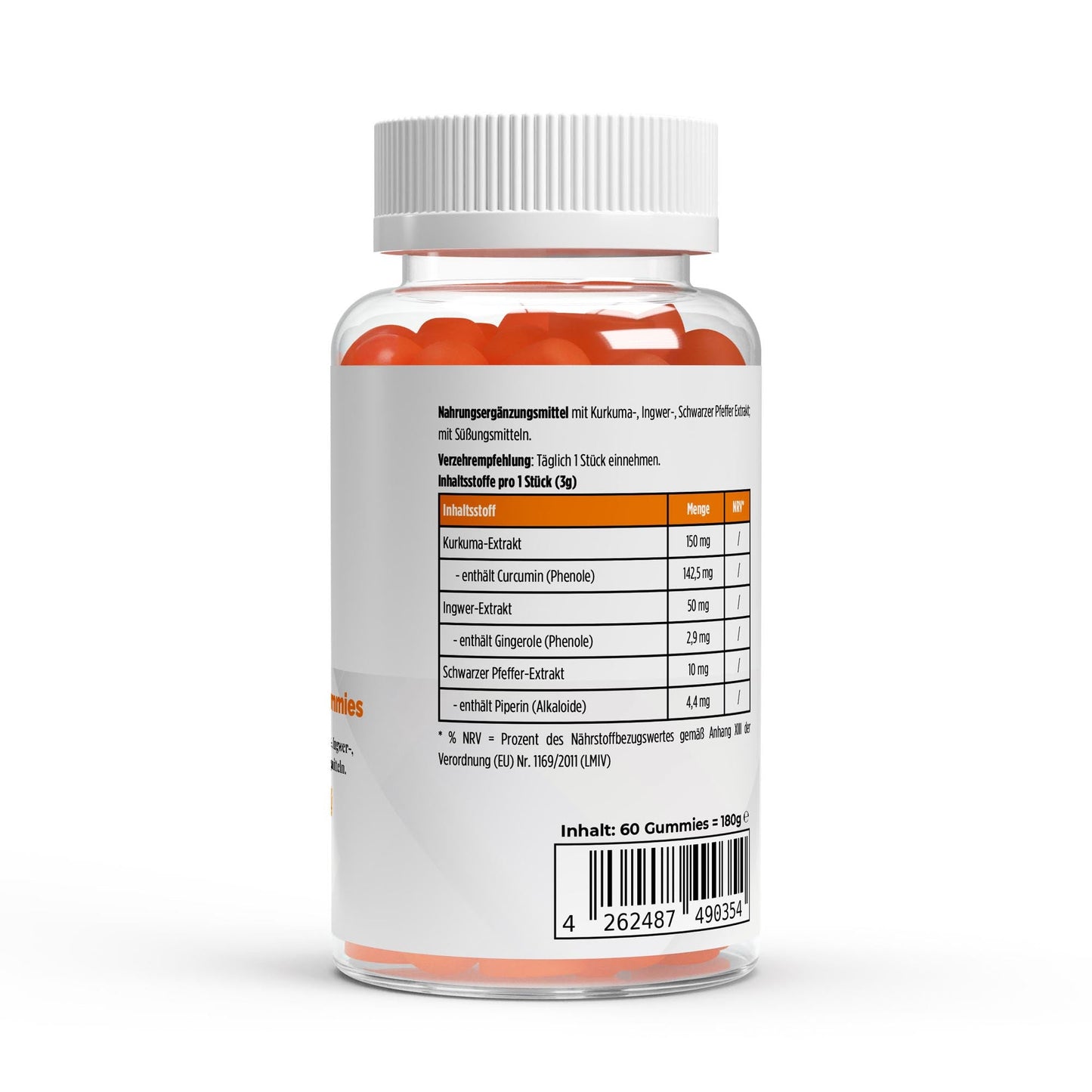 Kurkuma + Ingwer + Schwarzer Pfeffer Gummies - 60 Stk. - jostefitvita.de