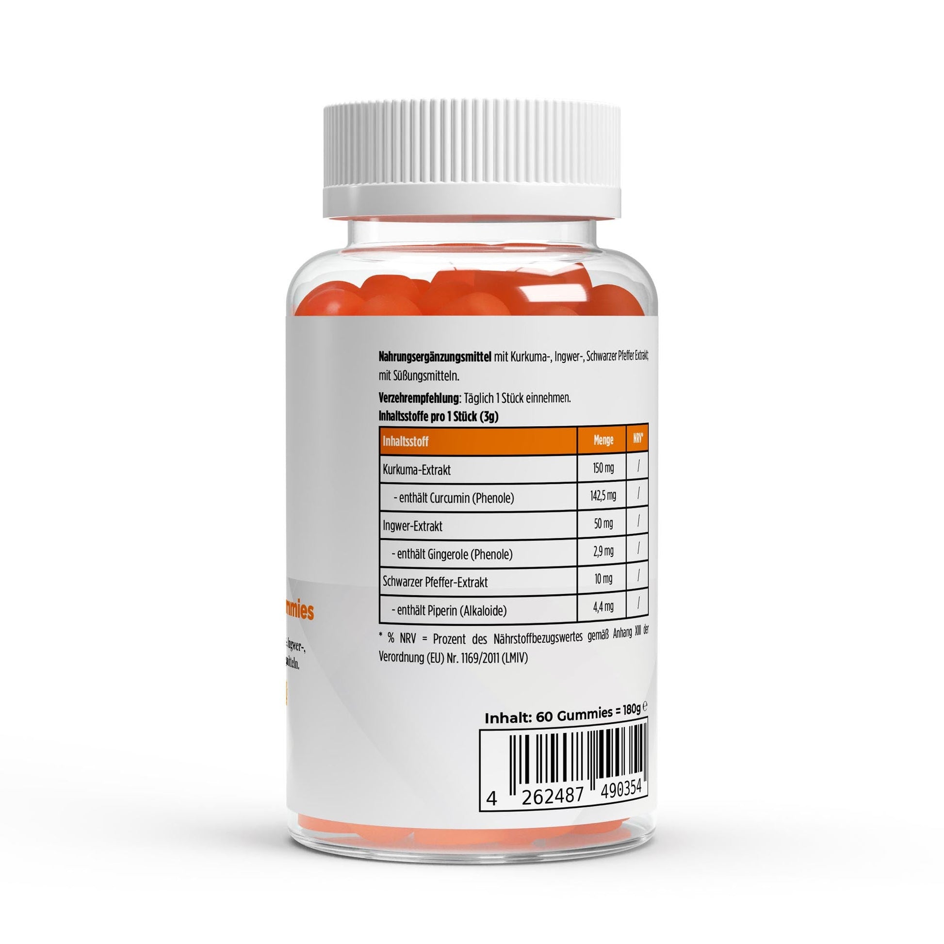 Kurkuma + Ingwer + Schwarzer Pfeffer Gummies - 60 Stk. - jostefitvita.de